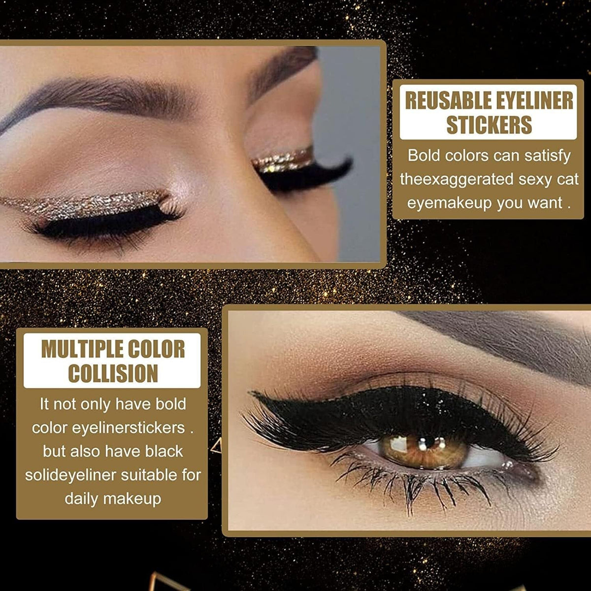 Self-Adhesive Waterproof Glitter Eyelash Sticker (4 Pairs)