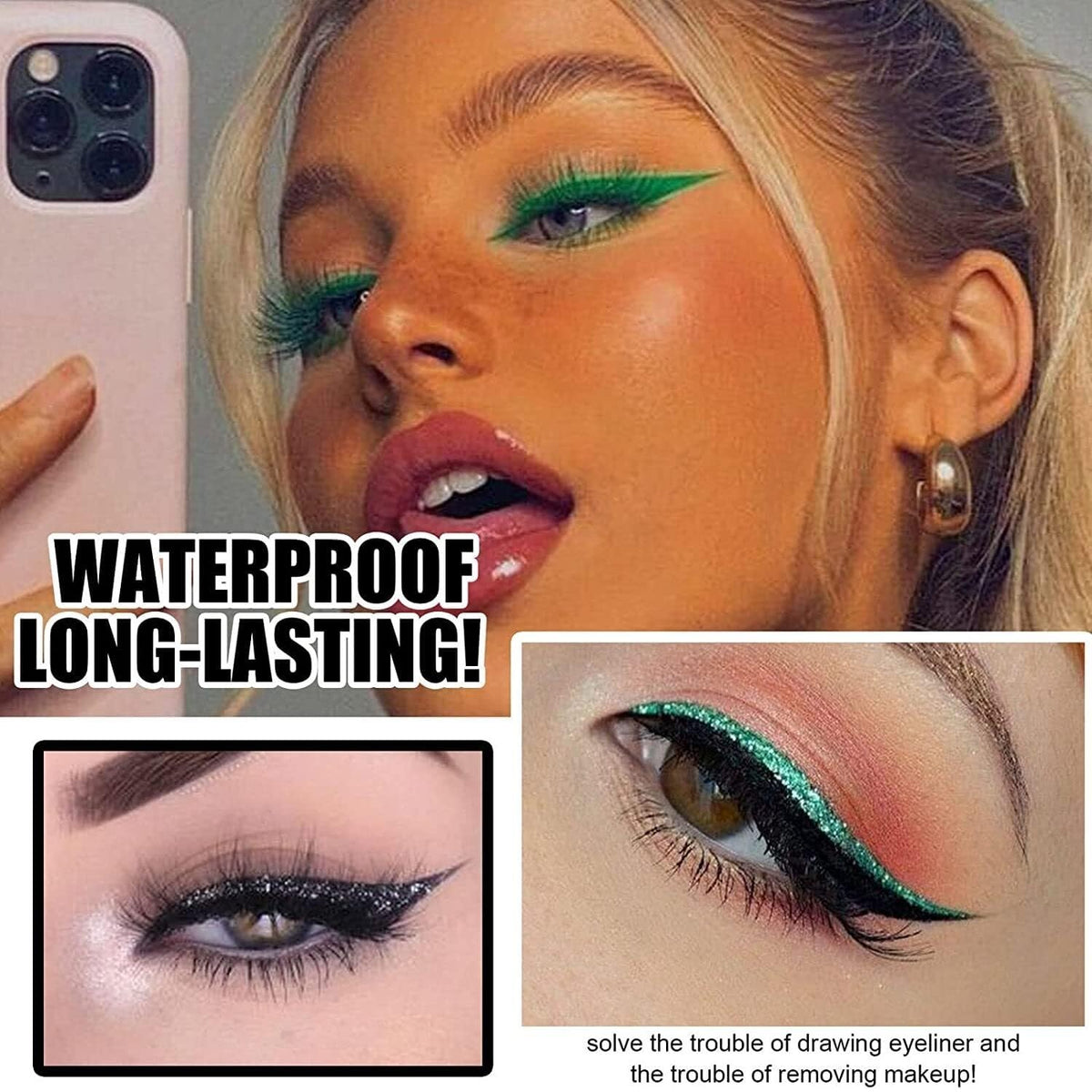 Self-Adhesive Waterproof Glitter Eyelash Sticker (4 Pairs)