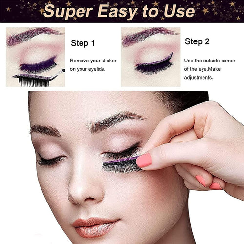 Self-Adhesive Waterproof Glitter Eyelash Sticker (4 Pairs)